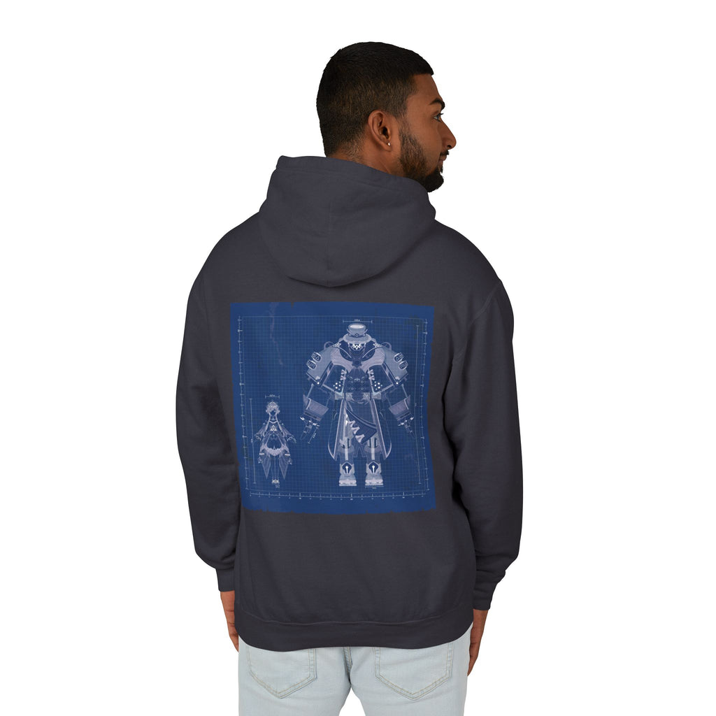 Sandrone & Pulonia Blueprint Unisex Lightweight Hooded Sweatshirt