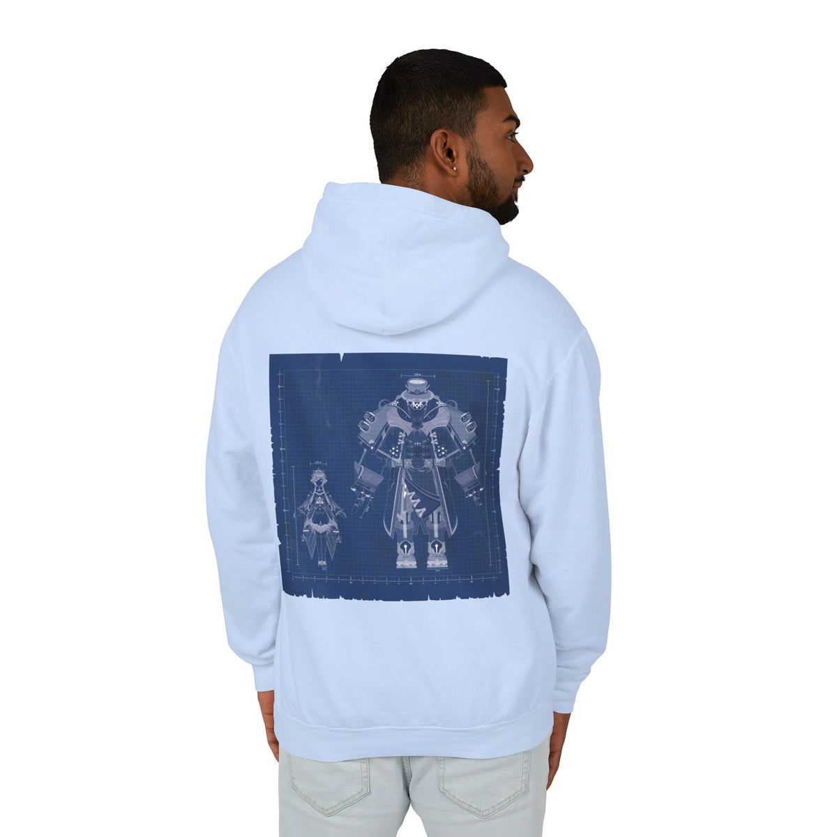 Sandrone & Pulonia Blueprint Unisex Lightweight Hooded Sweatshirt