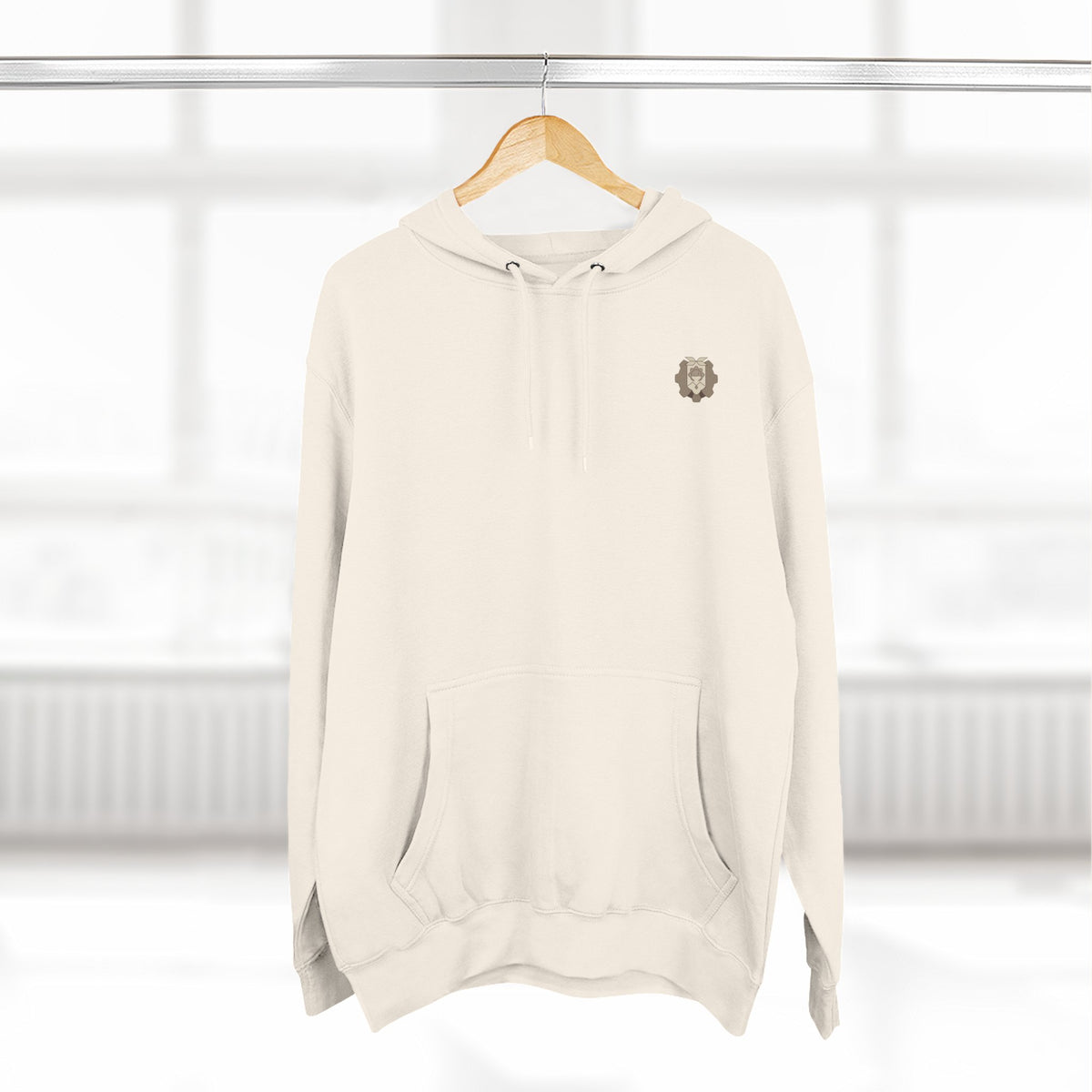 Sandrone & Pulonia Beige Blueprint Unisex Fleece Hoodie
