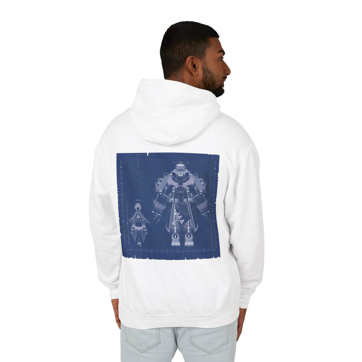 Sandrone & Pulonia Blueprint Unisex Lightweight Hooded Sweatshirt