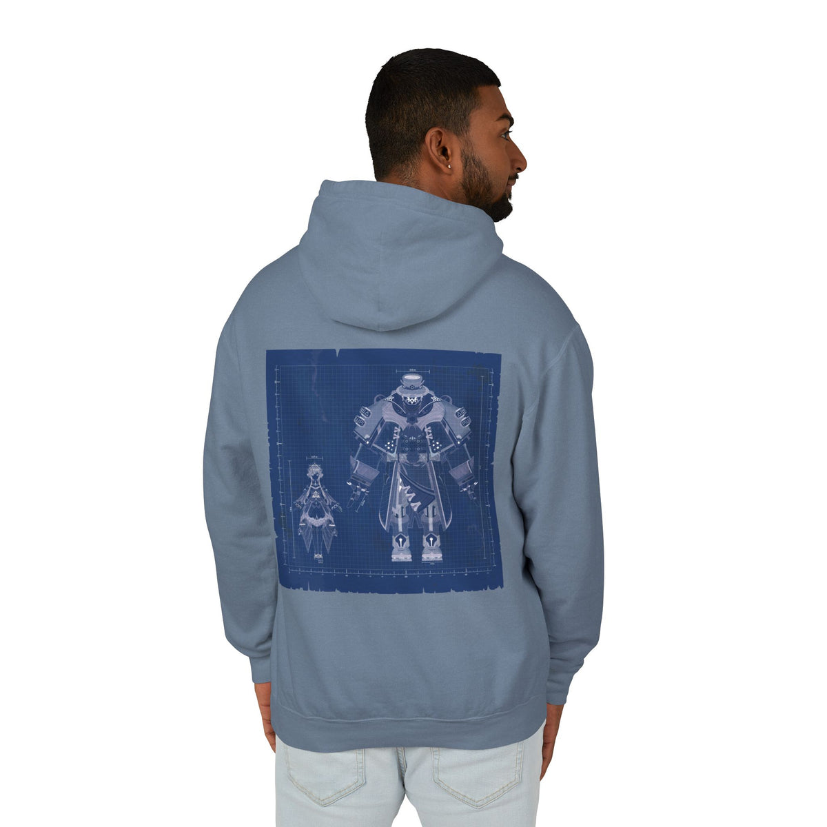 Sandrone & Pulonia Blueprint Unisex Lightweight Hooded Sweatshirt