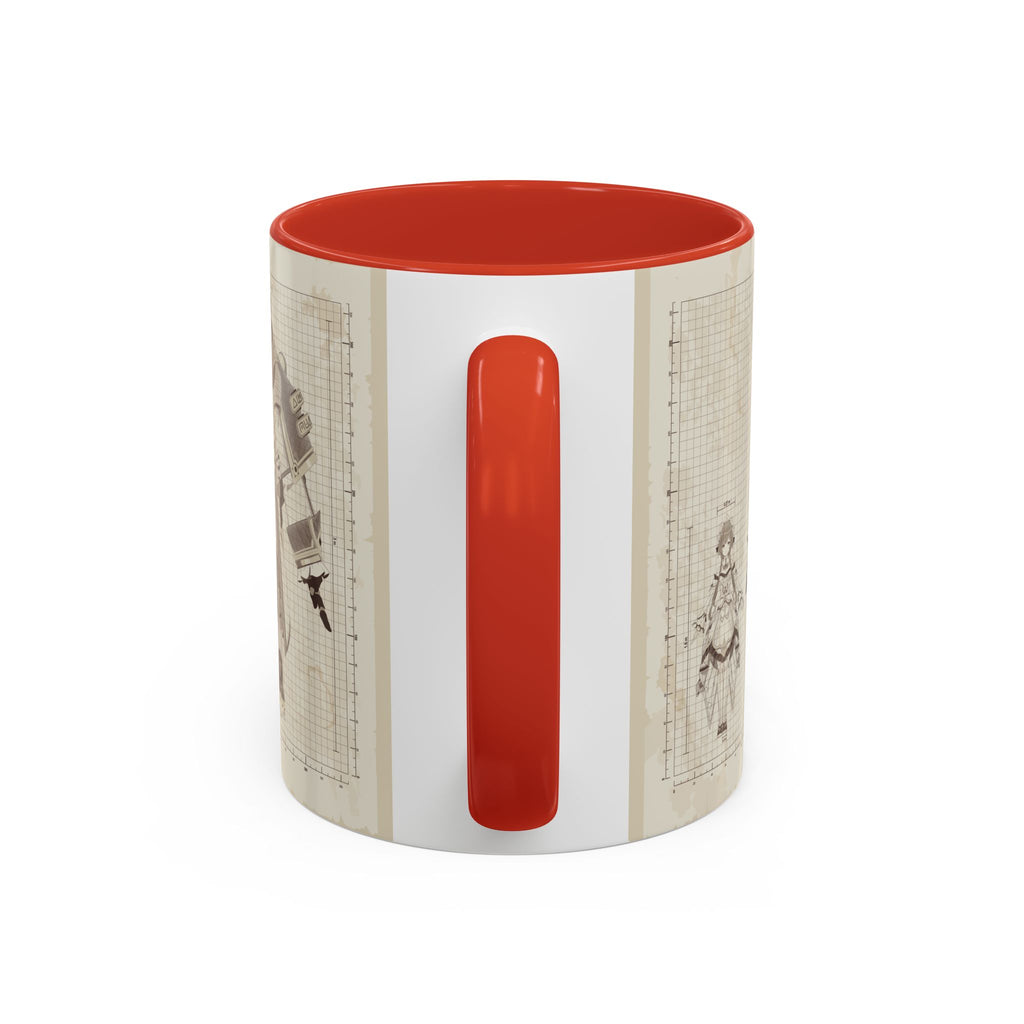 Sandrone & Pulonia Beige Blueprint Accent Coffee Mug